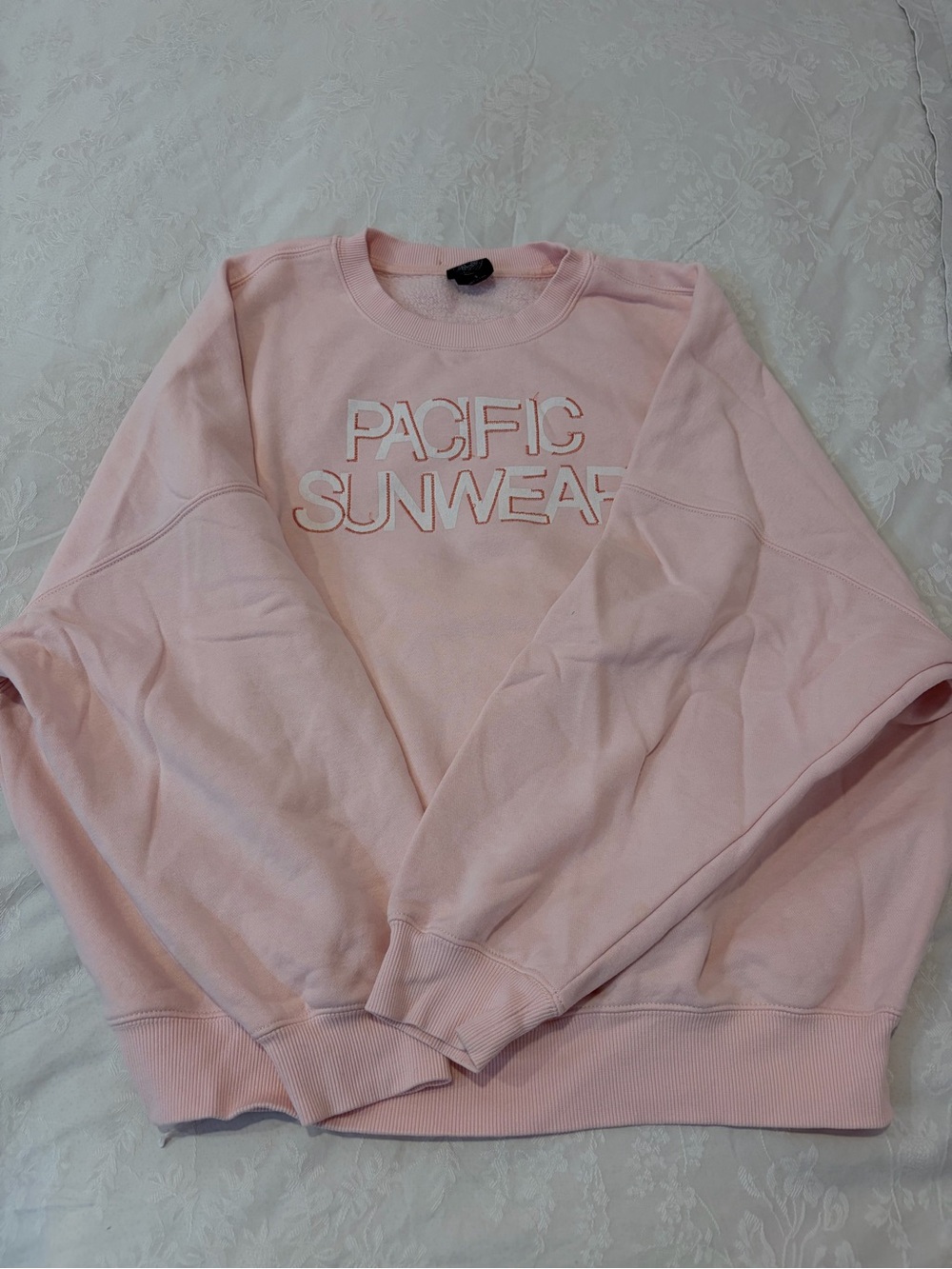 Pacific Sunwear Light Pink Logo Crewneck Sweatshirt